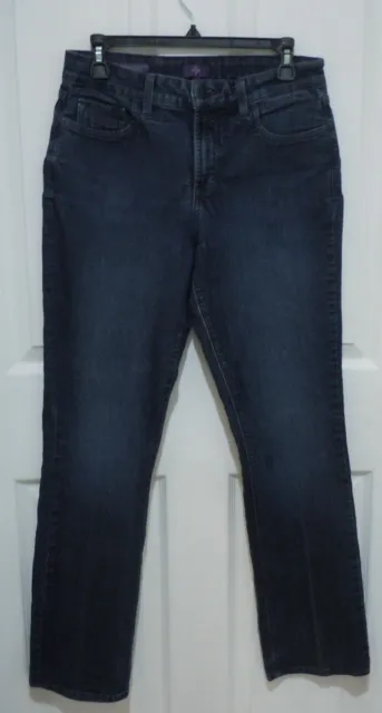 NYDJ Womens Denim Jeans Blue Size 10 Marilyn Straight Leg  Lift Tuck Technology