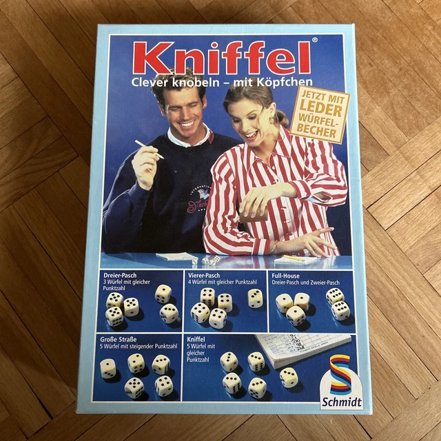 Schmidt Spiele Kniffel Yatzy In Scatola Con Bussolotto In Pelle – Gioco Da Tavolo Per Famiglie, Da 2 A 8 Giocatori, Dagli 8 Anni In Su