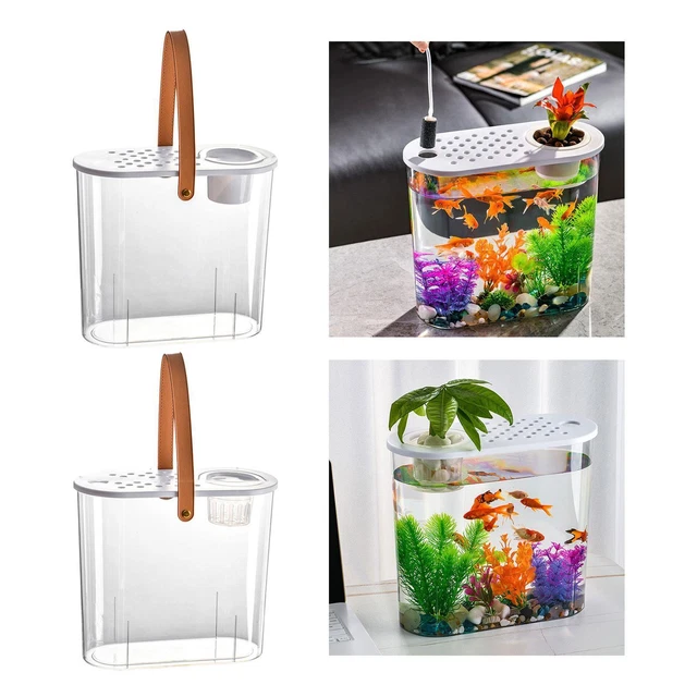 Mini Fish Tank Aquaponic Planter Tanks Portable Small Desktop Aquarium