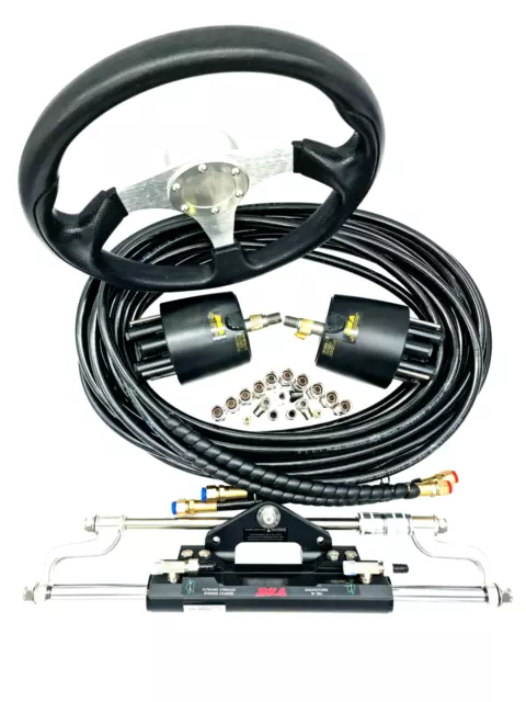 Hydraulic Boat Twin Sport Steering Kit 150HP-300HP Suits Yamaha Outboard Engines