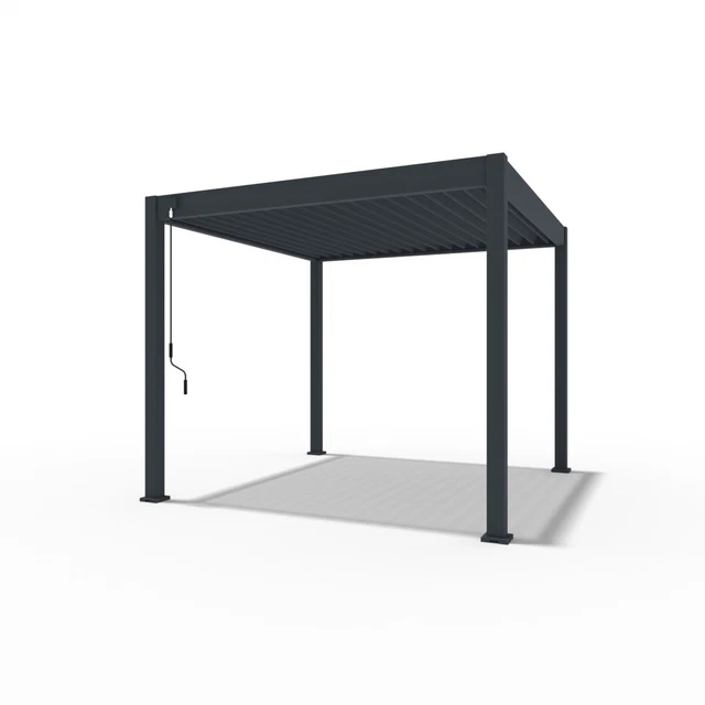 Grill-Pergola Aus Metall (277x149x232 Cm) – Anthrazit, Mit Seitenablagen, UV- & Rostgeschützt, Für Garten & Terrasse