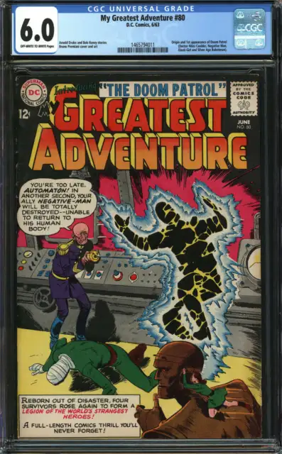 My Greatest Adventure #80 Cgc 6.0 Ow/Wh Pages // 1St App Doom Patrol 1963