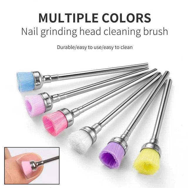 Ongle Perceuse Bits Nettoyage Brosse Meulage Tête Portable Gel UV Enlever Out *