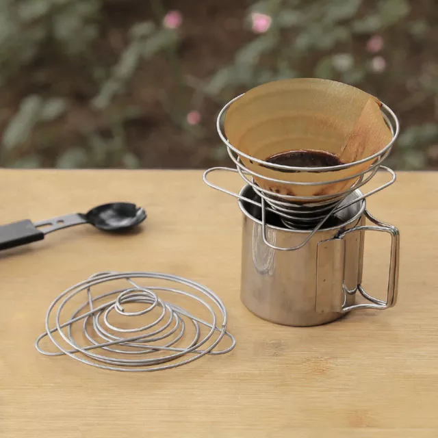 Portafiltro caffè in acciaio, pieghevole, per campeggio, filtro caffè (M) -it
