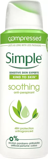 Simple Soothing Anti-perspirant Deodorant Aerosol 125 ml(pack of 6)