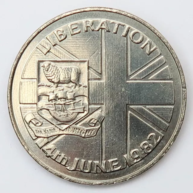 50 Pence 1982 Falkland Islands, Elizabeth II. Falkland Liberation