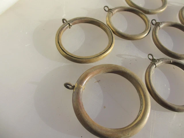 Vintage Brass Curtain Rings Victorian Holder Hangers Antique ODD 2