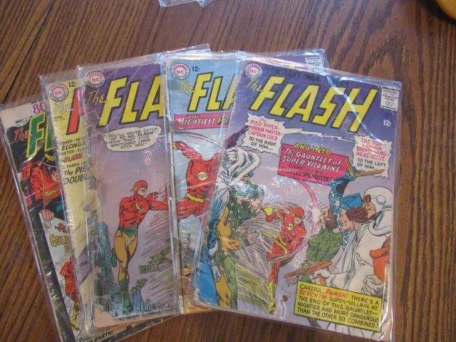 lot of 5 Silver Age Flash Comics DC Comics Reader Copies