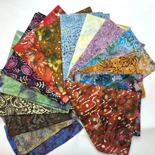 Fat Quarter Bundle Premium Batik Fabric 100% Cotton Randomly Assorted Prints