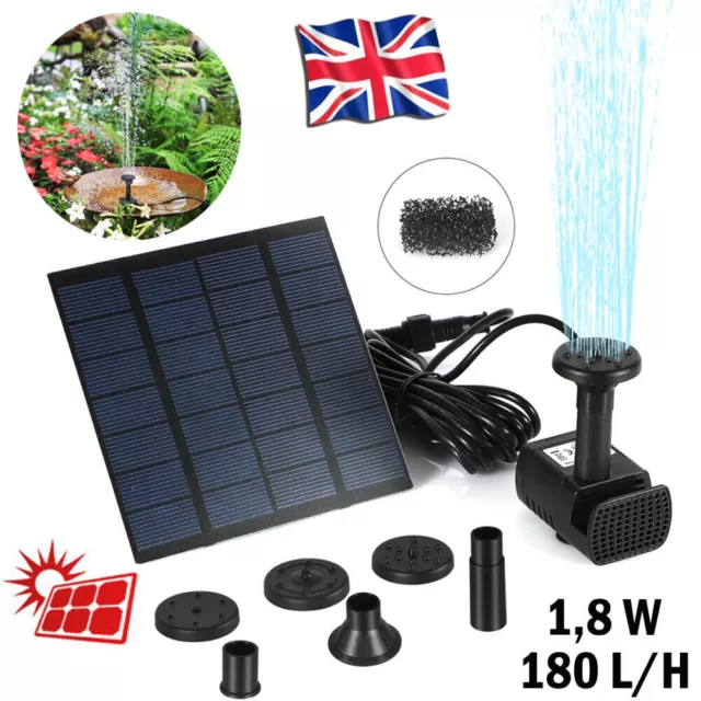 Solar Fountain Water Pump Outdoor Fountain for Small Bird Bath Pond Home Garden