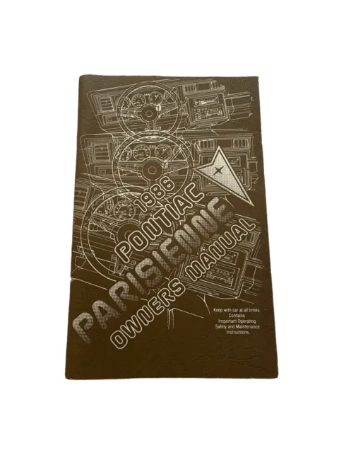 1986 Pontiac Parisienne Owners Manual Original