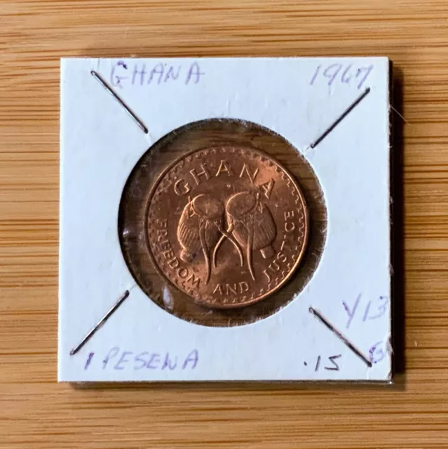 1967 Ghana 1 pesewa coin