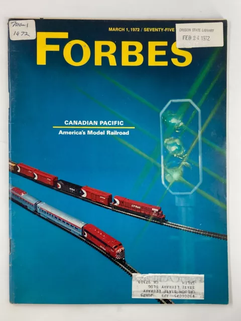 VTG Forbes Magazine March 1 1972 Canadian Pacific America's Model Railroad