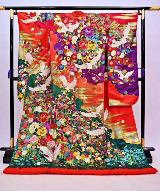 Japanese Kimono Uchikake Wedding Pure Silk  japan 866
