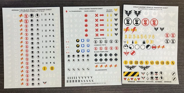 Space Marine Transfer Sheet Warhammer 40K Games Workshop Assault on Black Reach Space Marine Transfer Sheet Warhammer 40K Games Workshop Assault on Black Reach