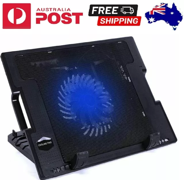 Laptop Cooler 5 Quiet Fans Laptop Cooling Cooler Pad Stand Pad Fan LED Laptop AU