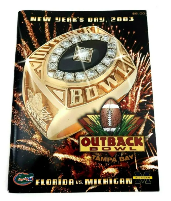 2003 Outback Bowl Game Program Florida vs Michigan