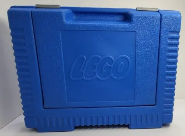 1984 Vintage Blue Lego Carrying Case Storage Box Bin, Hard Plastic USA 80s Legos