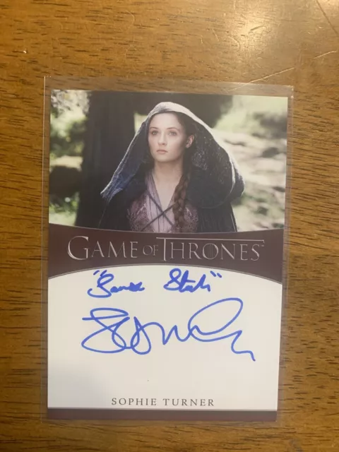 Game Of Thrones Sophie Turner Auto Signed Inscription Sansa Stark Rittenhouse