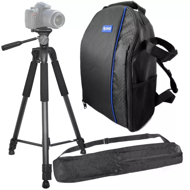 72" inch Elite Series Full Size Camera Tripod + Camera Backpack for DSLR Cameras