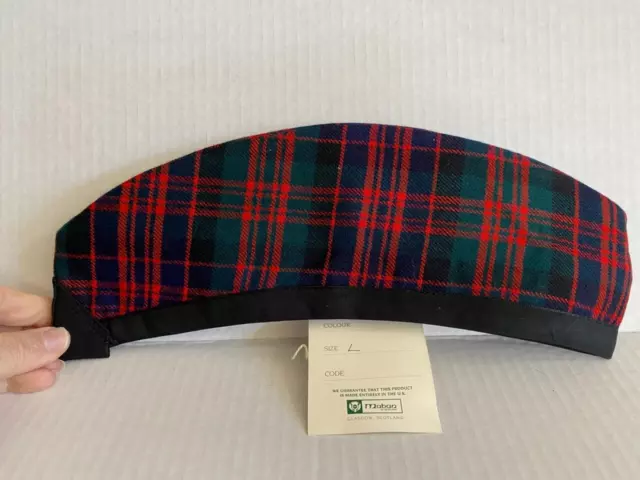 Maban Glengarry Piper Hat MacDonald Made Scotland Large Wool NWT SHIPS FREE