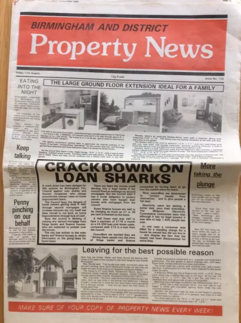 80s Vintage Birmingham & District Property News Issue 132 Dated 17th August 1984