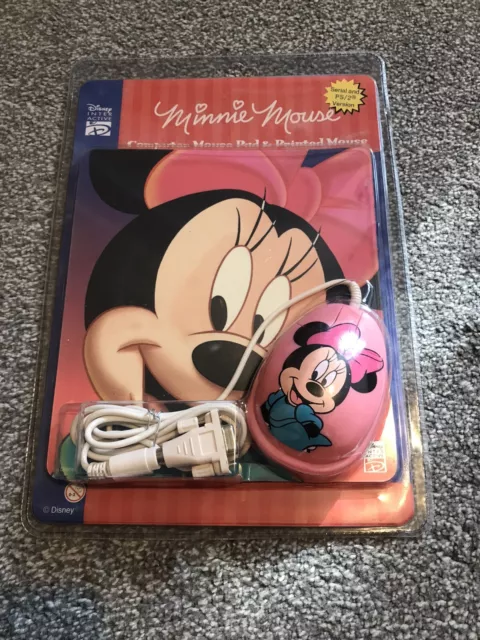 Minnie Mouse - Computer Mouse & Pad Disney Interactive Software Vintage 1996 New