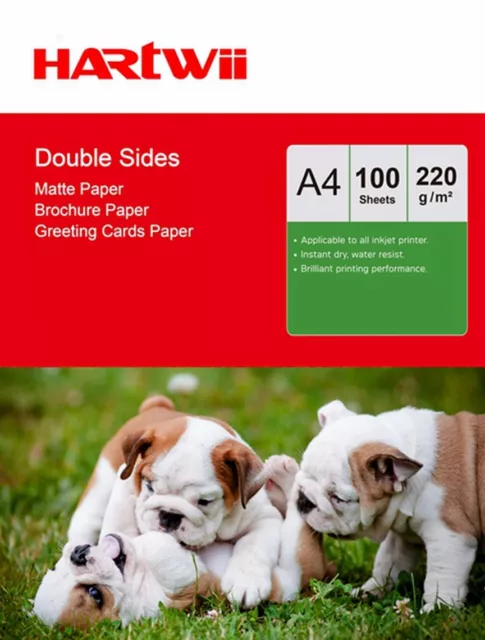 A4 220Gsm Matte Matt Double Sided Photo Paper Inkjet Paper Uinkit - 100 Sheets