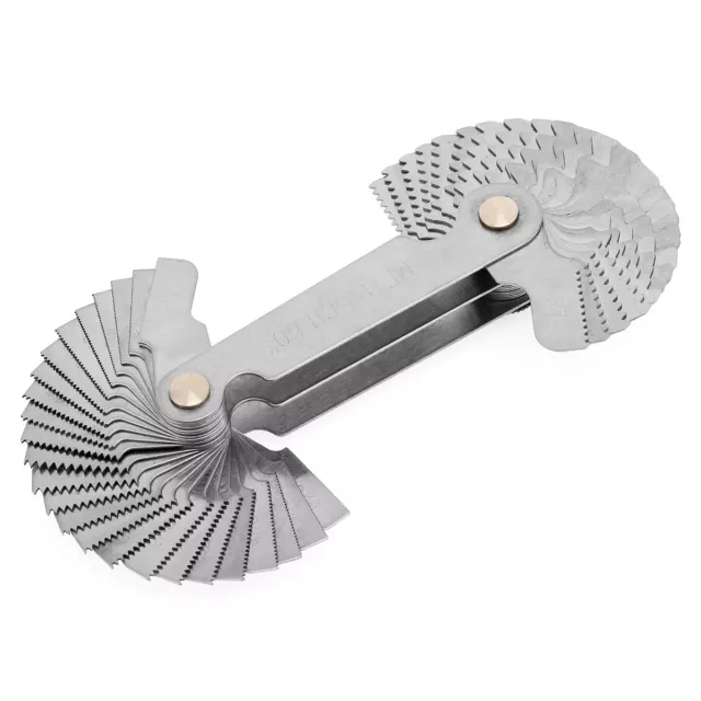 Stainless Steel Thread Pitch Gauge Blade Metric Imperial US Screw Measuring Tool