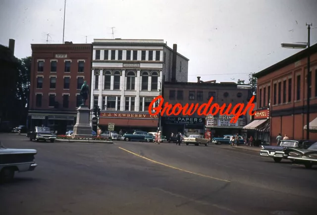 Orig Slide Rochester Street Scene JJ Newberry Scenic Theater Cars New Hampshire