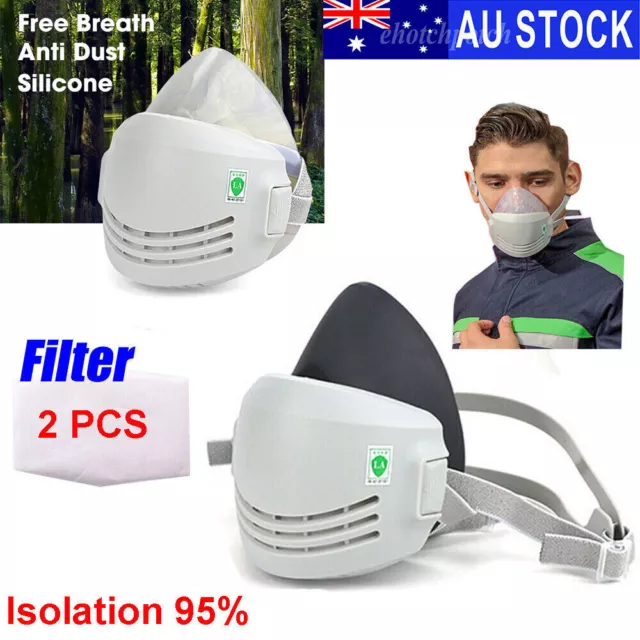 Gas Mask Half Face Respirator Anti-smoke Pollen Chemical Painting Cotton Filters
