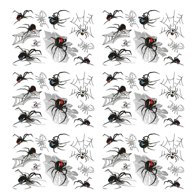 6 Hojas Pegatinas Cara Temporal Halloween Red Tatuajes Cosplay
