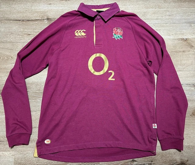 CANTERBURY ENGLAND RUGBY 2012 - 2013 PURPLE LONG SLEEVE RUGBY SHIRT Large