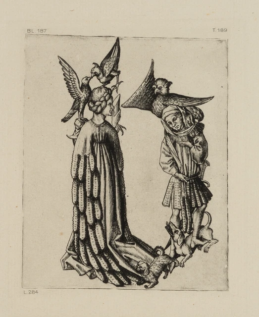 Secondo monogramma MEISTER ES (*1450), alfabeto figure. Lettera B. Reichssdruck, Re