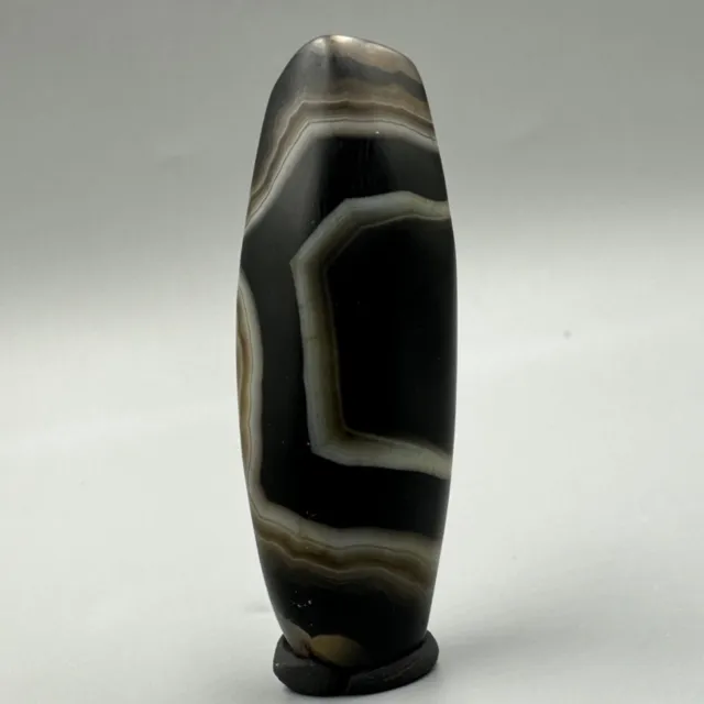 Ancient Indo Himalayan Tibetan Agate Bead With Remarkable Milky Lines