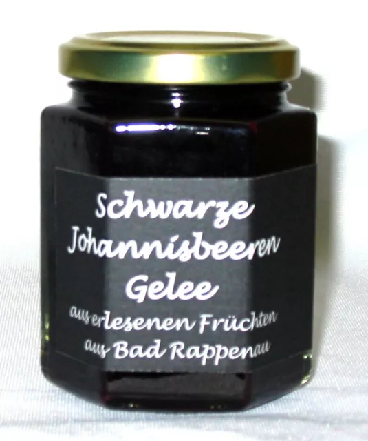 schwarze Johannisbeere Cassis Gelee  Fruchtaufstrich - 1 Glas / 210g (21,43€/kg)