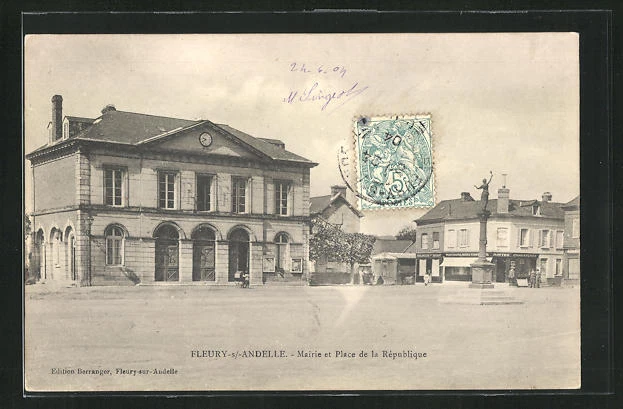 CPA Fleury-sur-Andelle, Mairie et Place de la Republique 1904
