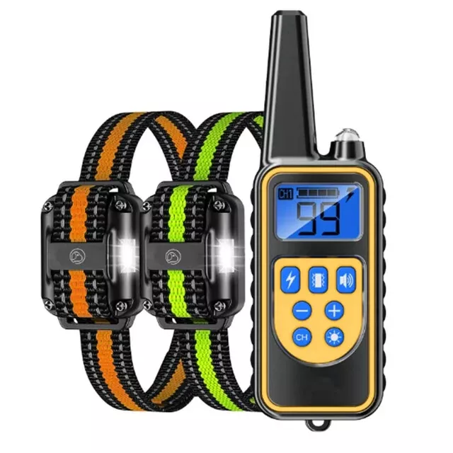 Remote Dog Shock Training Collar Rechargeable Waterproof LCD Pet Trainer 2700 FT