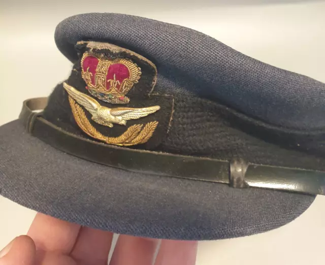 Alte Schirmmütze Royal Air Force RAF Officer Cap Luftwaffe 2. Wk Militaria