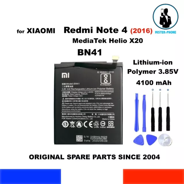 BATTERY BN41 FOR XIAOMI MI REDMI HONGMI NOTE 4 4100mAh 2016 MEDIATEK OEM TOOLS