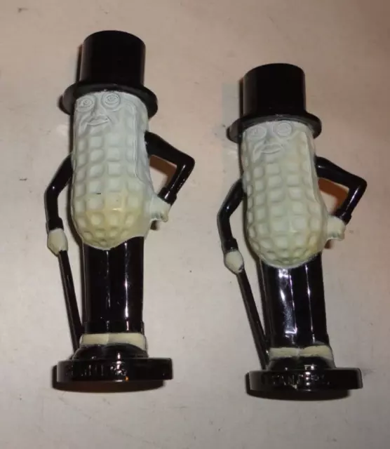 1950s Advertising Plastic Planters Mr. Peanut Salt and Pepper Shakers 4" USA