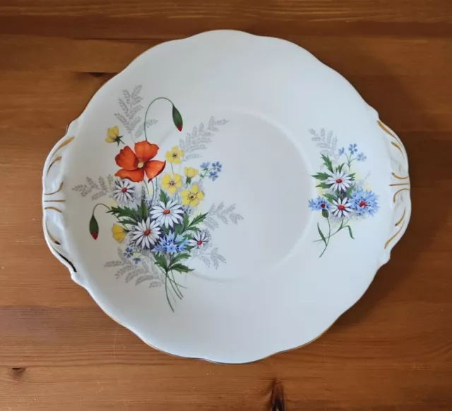 Queen Anne "Summertime" Bone Chine Sandwich/Cake Plate/Server 2