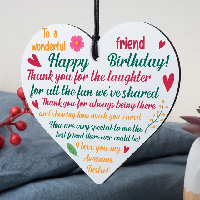 Plaque Murale Citation Meilleur Ami – Bois – Cadeau Anniversaire – 20x10cm