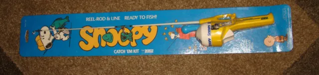 Zebco Snoopy Kids Fishing Pole Rod & Reel Catch 'Em Kit Peanuts Sealed NOS