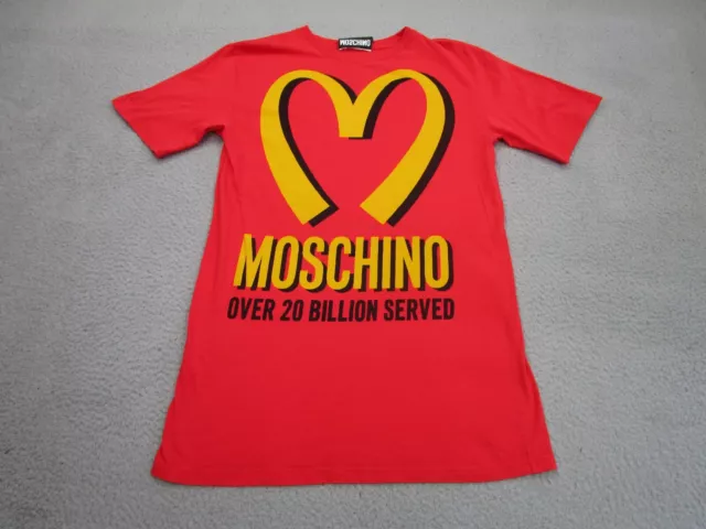 MOSCHINO Shirt Dress Womens XS Red Yellow Mcdonalds Jeremy Scott Mini T-Shirt