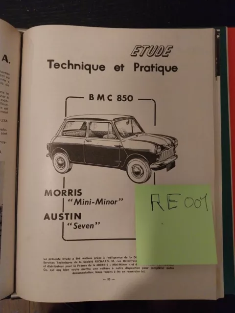 Revue technique Mini 850 BMC 850 morris mini minor Austin seven bmc 850 ado 15