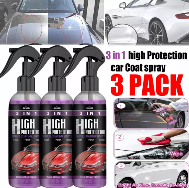 3 in 1 High Protection Quick Car Coat Ceramic Coating Spray Hydrophobic  100ML US 