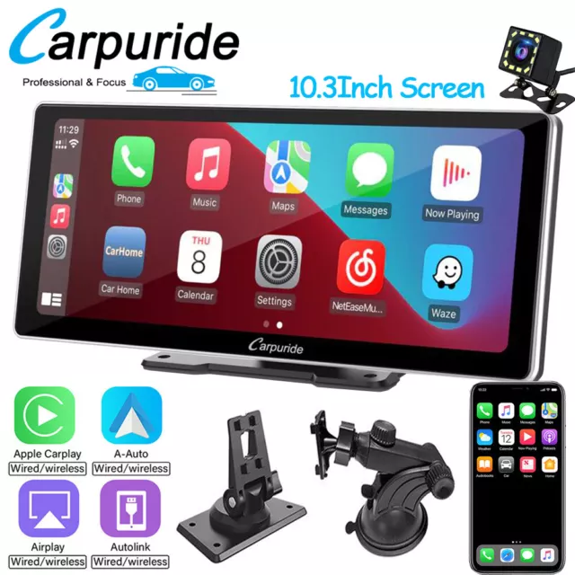 Carpuride 10,3Inch Autoradio Apple Carplay Android Auto FM MP5 Player Mit Kamera