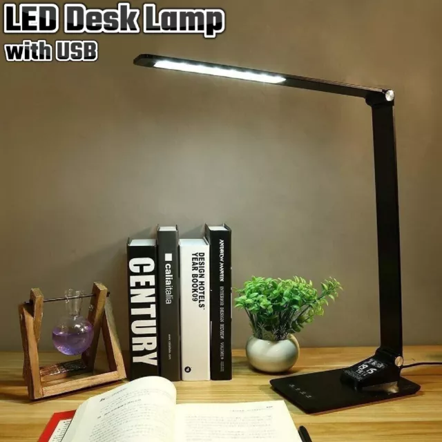 Dimmable LED Desk Lamp With Clamp Bedside Study Reading Table Light Adjustable