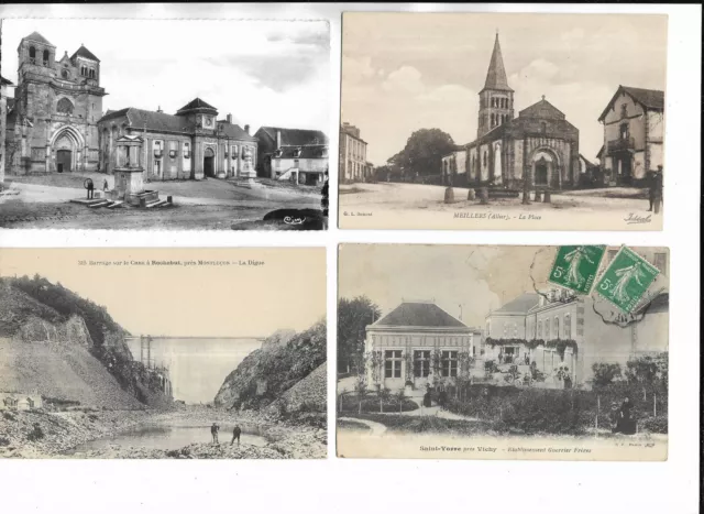 03 - Lot de 20 cartes postales différentes du Département de l' ALLIER